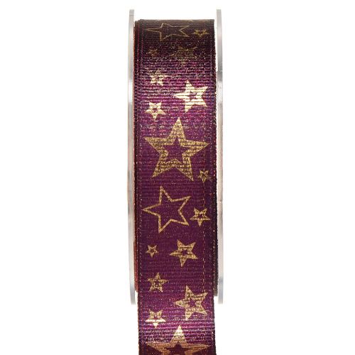 Sterlint Kerstlint Paars Goud Glamour B25mm L15m