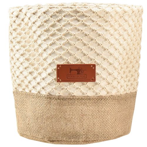 Artikel Stoffen mand Utensilo plantenbak naturel crème Ø16cm Ø19cm