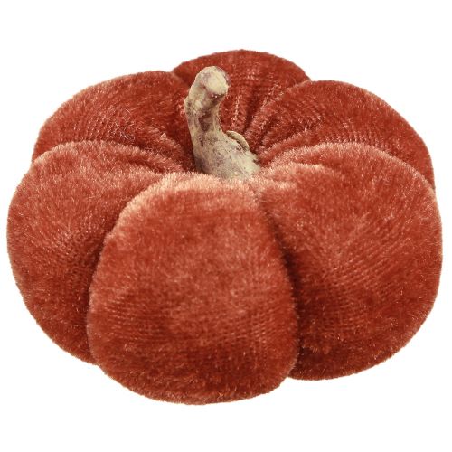 Artikel Stof Pompoenen Pompoendecoratie Geel Bruin Fluweelachtig Ø7cm 9 st