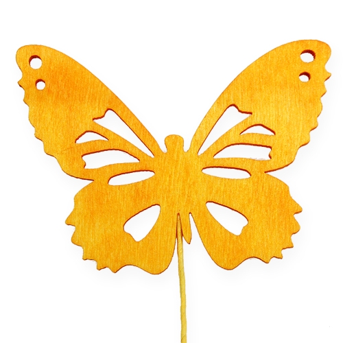 Floristik24 Decoratieve vlinders op draad 3 kleuren 8cm 18 st