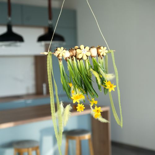 Artikel Strooidecoratie Hout Gele Bloemen Zomer Tafeldecoratie Ø2–6cm 20 st.