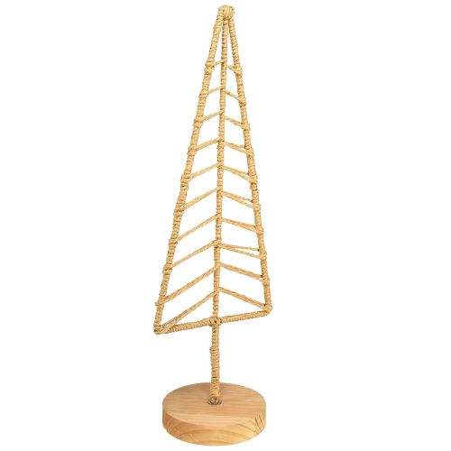 Kerstboomdecoratiestandaard metaal hout naturel H39cm 2st
