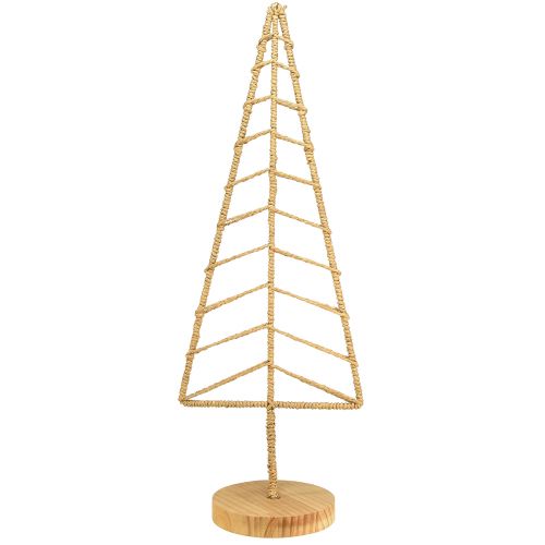 Artikel Kerstboomdecoratie met voet hout metaal naturel 18x12x51cm