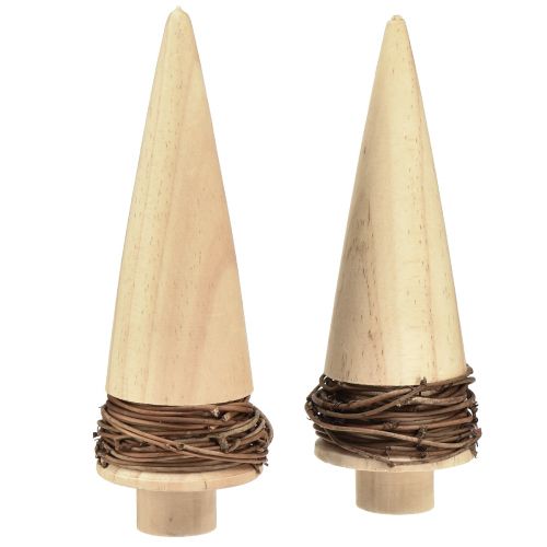 Floristik24 Kerstboomhout natuurlijke tafeldecoratie Kerstmis H18cm 2 st