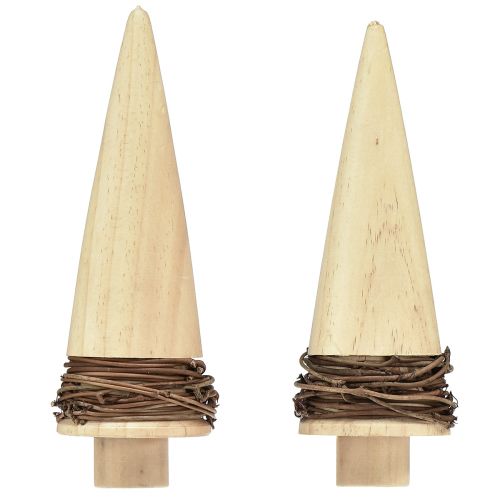 Artikel Kerstboomhout natuurlijke tafeldecoratie Kerstmis H18cm 2 st