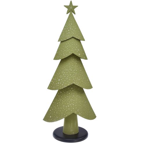 Floristik24 Kerstboom metaal hout zilver groene sterren vintage H75cm