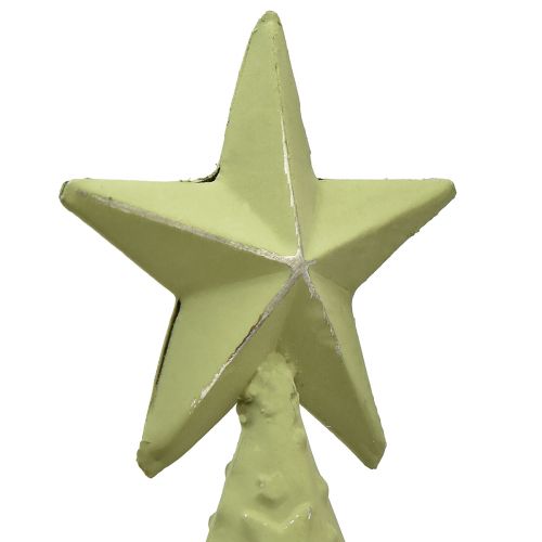 Floristik24 Kerstboom metaal hout zilver groene sterren vintage H75cm