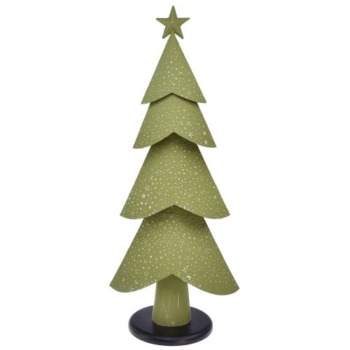 Floristik24 Kerstboom metaal hout zilver groene sterren vintage H75cm