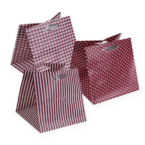 Floristik24 Zakje plastic Bordeaux soort. 12cm x 12cm 12 stuks