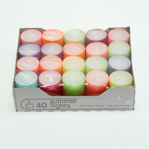 Floristik24 Theelichtjes gekleurd Ø38mm 40 st