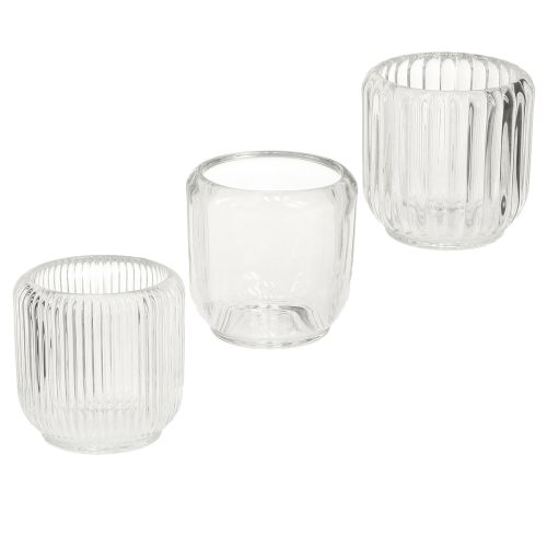 Artikel Waxinelichthouder kaarshouder glas helder Ø8cm H8cm 6 st.