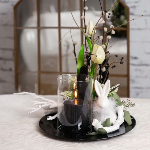 Artikel Decoratief bord zwart plat glanzend kunststof Ø28cm H2cm