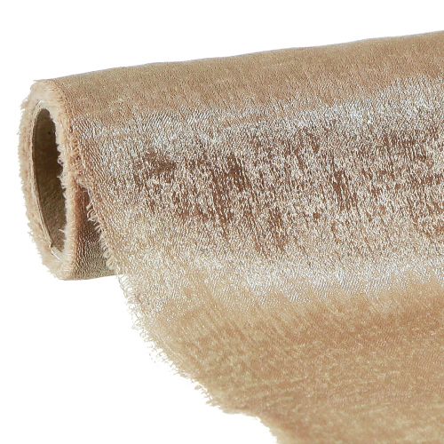 Floristik24 Tafellint goud beige gerafeld vintage B47cm L1,5m