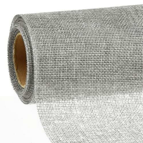 Artikel Tafelloper grijs met jute, decoratiestof 29×450cm - Elegante tafelloper voor uw feestelijke tafeldecoratie