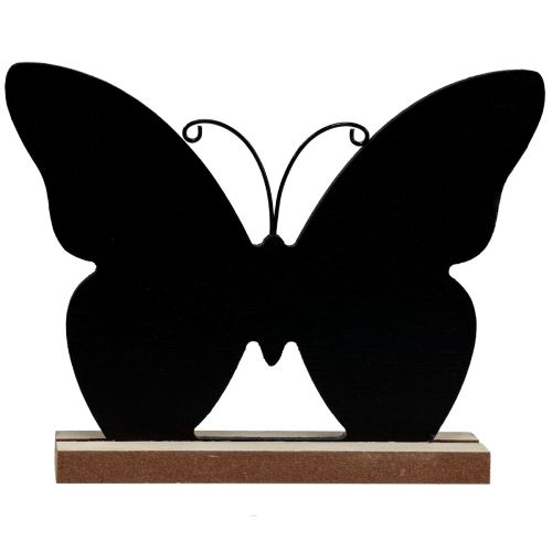 Artikel Tafeldecoratie Houten Decoratie Vlinder Zwart Natuurlijk 12cm 6 Stuks