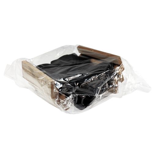 Artikel Tafeldecoratie Houten Decoratie Vlinder Zwart Natuurlijk 12cm 6 Stuks