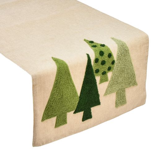 Tafelloper kerstsparren groen 140x41,5cm