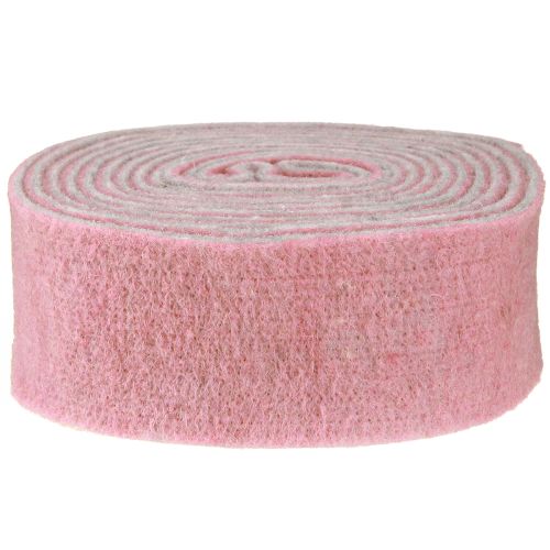 Artikel Potlint decoratief lint wolvilt wol oudroze grijs 7,5cm 5m
