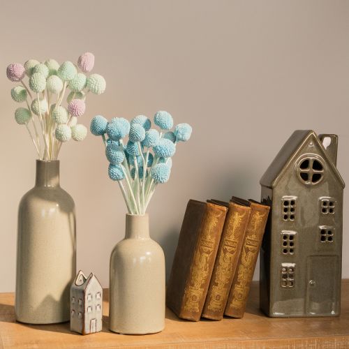 Artikel Gedroogde Craspedia-bloemen, decoratief boeket voor de woonkamer, tafeldecoratie, bruiloft, 55 cm, 20 stuks