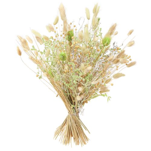 Artikel Droogboeket kaardebollen havervlas munt naturel wit 40cm 80g