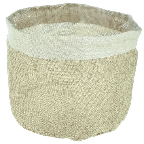 Floristik24 Plantenbak Jute Stoffen Mand Utensilo Naturel Ø21cm H19cm 3st