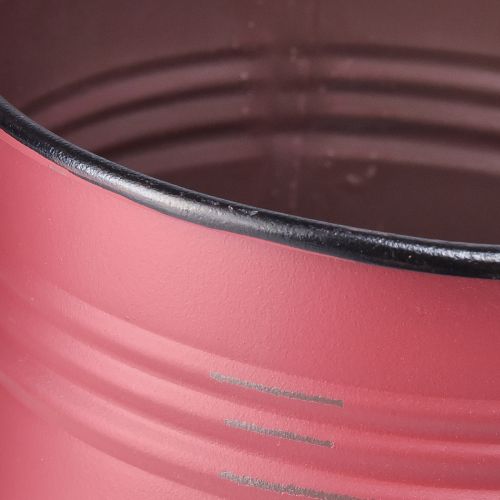 Artikel Plantenbak Metaal Blikken Vintage Plantenpot Rood Bruin Ø12/9,5cm Set van 2