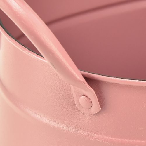 Artikel Plantenbak metalen ovale plantenpot roze 24/21/18cm set van 3 stuks