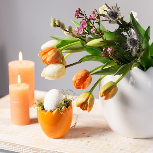 Floristik24 Plantenbak Paasei Groot Ei Keramiek Plantenpot Wit 20×18cm