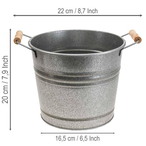 Artikel Vintage decoratieve metalen emmer/plantenpot, Ø22cm, H20cm