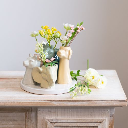 Artikel Decoratieve vaas met dierenfiguurtjes, perfect voor een speelse kamerinrichting, 13 cm