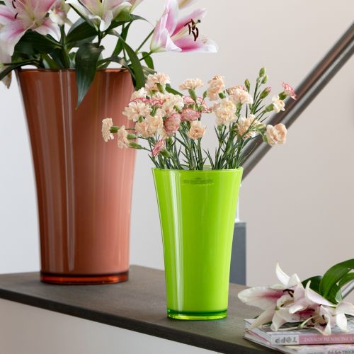 Floristik24 Vaas Groene Bloemenvaas Decoratieve Vaas Bruisende Olijf Ø16,5cm H27cm