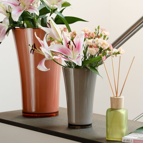 Artikel Vaas “Fizzy” Ø16cm H27cm platinagrijs 1 st