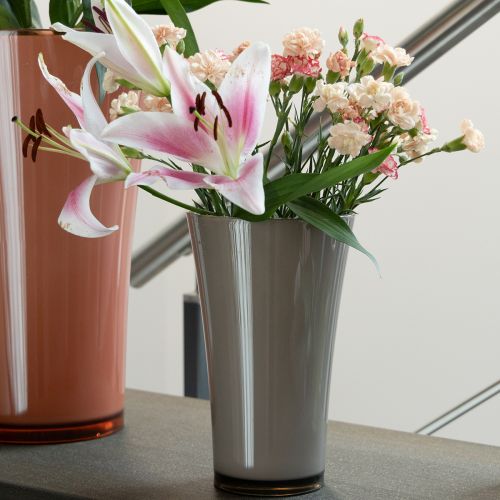 Floristik24 Vaas “Fizzy” Ø16cm H27cm platinagrijs 1 st
