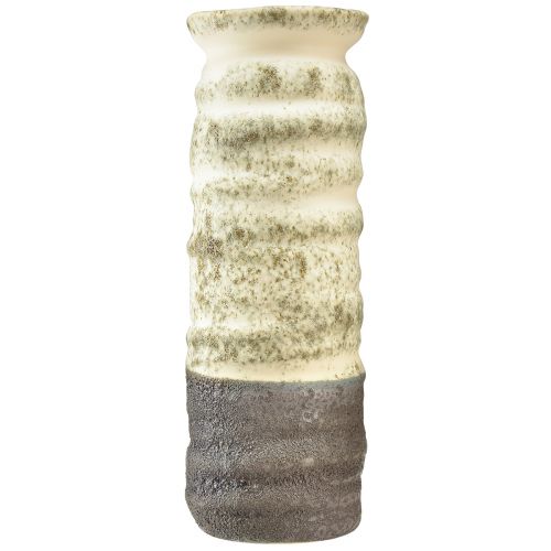 Artikel Vaas keramiek decoratie voor droge bloemisterij crème grijsgroen H34cm
