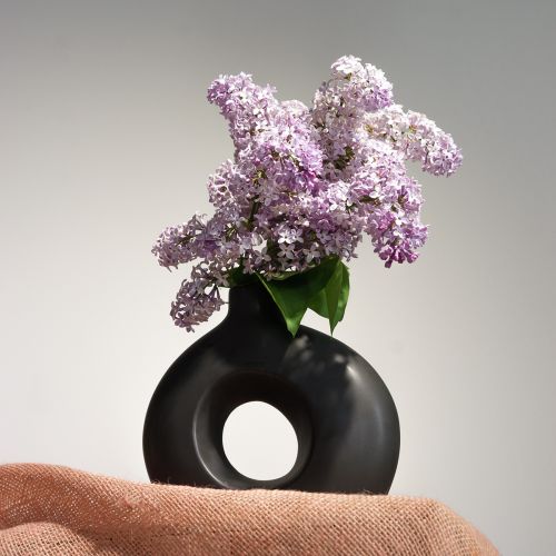 Vaas Modern Keramiek Zwart Modern Ovaal 21×7×20cm