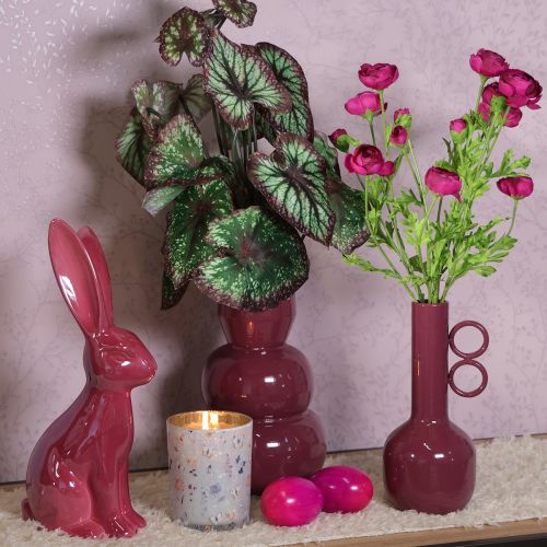 Artikel Moderne, artistieke vaas met een lange hals en ronde handvatten voor stijlvolle interieurs, 24 cm.