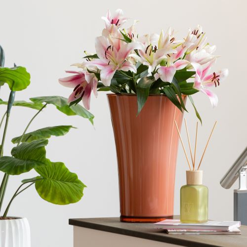Floristik24 Vaas Roze Vloervaas Decoratieve Vaas Fizzy Siena Ø28,5cm H45cm