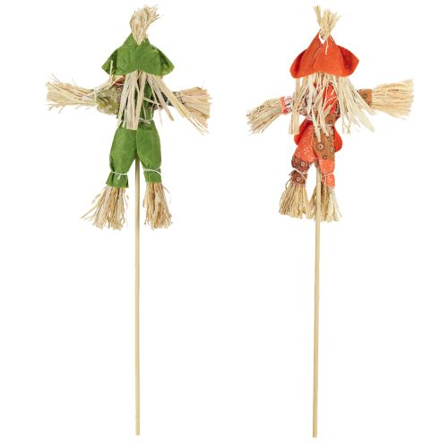 Artikel Vogelverschrikker bloemenstekers groen oranje H16cm 16 stuks