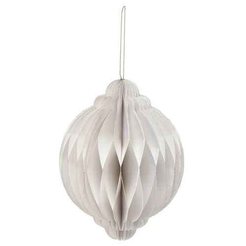 Artikel Honingraatbal Kerstbal papier wit FSC Ø15cm H20cm