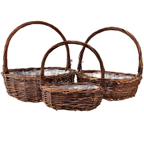Artikel Rustieke rieten mandenset met handvatten - 3 maten (36cm, 31cm, 26cm) - Veelzijdige opslag en decoratie - Set van 3