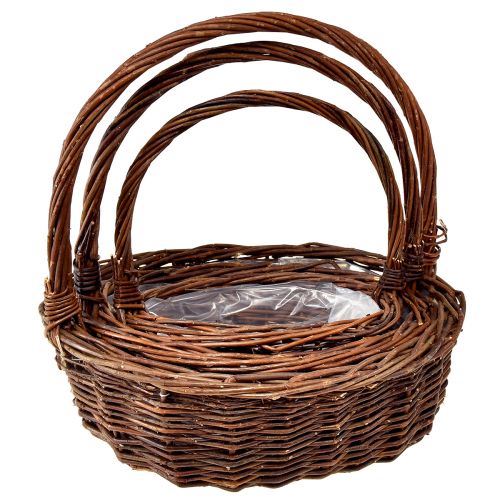 Artikel Rustieke rieten mandenset met handvatten - 3 maten (36cm, 31cm, 26cm) - Veelzijdige opslag en decoratie - Set van 3