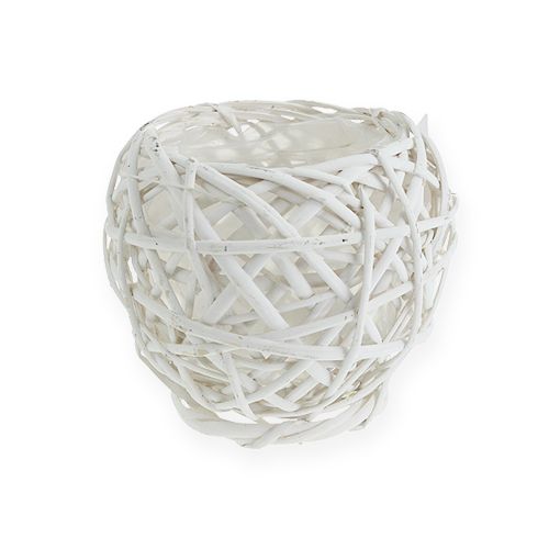 Floristik24 Rieten mand met witte folie