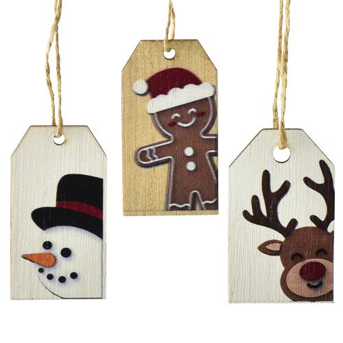 Kerstlabels cadeaulabels Kerstmis 6cm 6st