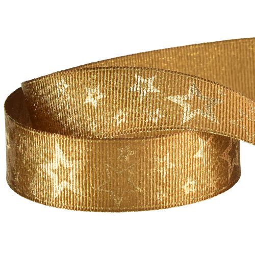Artikel Kerstlint goud sieradenlint met sterren B25mm L15m