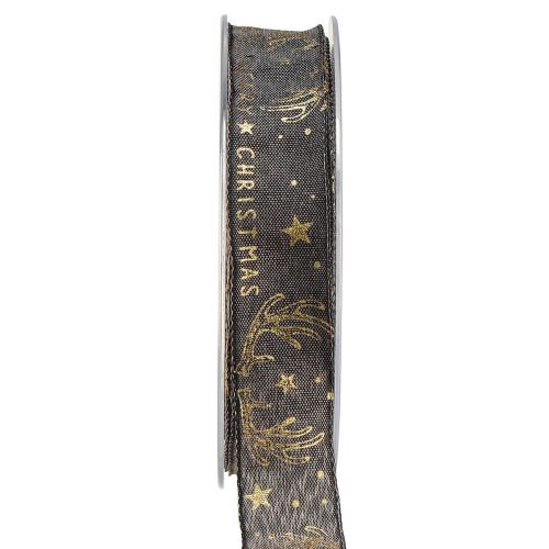Floristik24 Kerstlint ster gewei decoratie bruin goud B25mm L15m