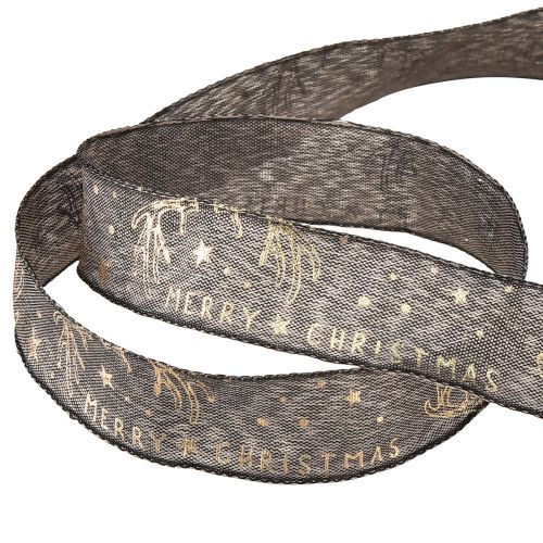 Artikel Kerstlint ster gewei decoratie bruin goud B25mm L15m