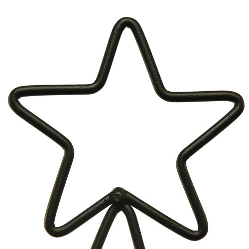 Artikel Metalen kerstboom met houten sierblad, 98,5 cm - Moderne kerstdecoratie