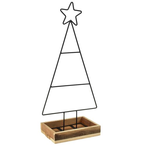 Floristik24 Metalen kerstboom met ster en dienblad - 25x18x66 cm - Moderne vakantiedecoratie
