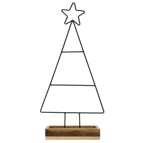 Artikel Metalen kerstboom met ster en dienblad - 25x18x66 cm - Moderne vakantiedecoratie