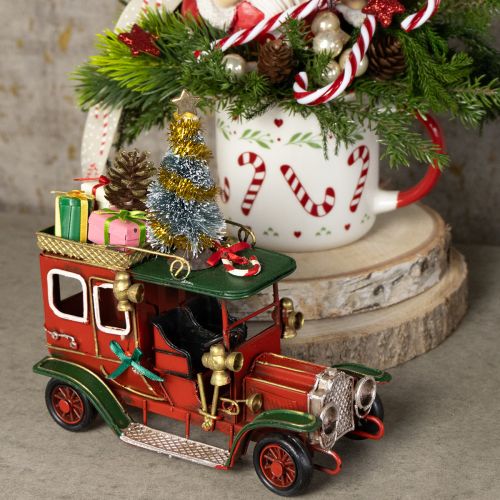 Artikel Kerstdecoratie auto Kerstauto vintage rood 15×7×16cm